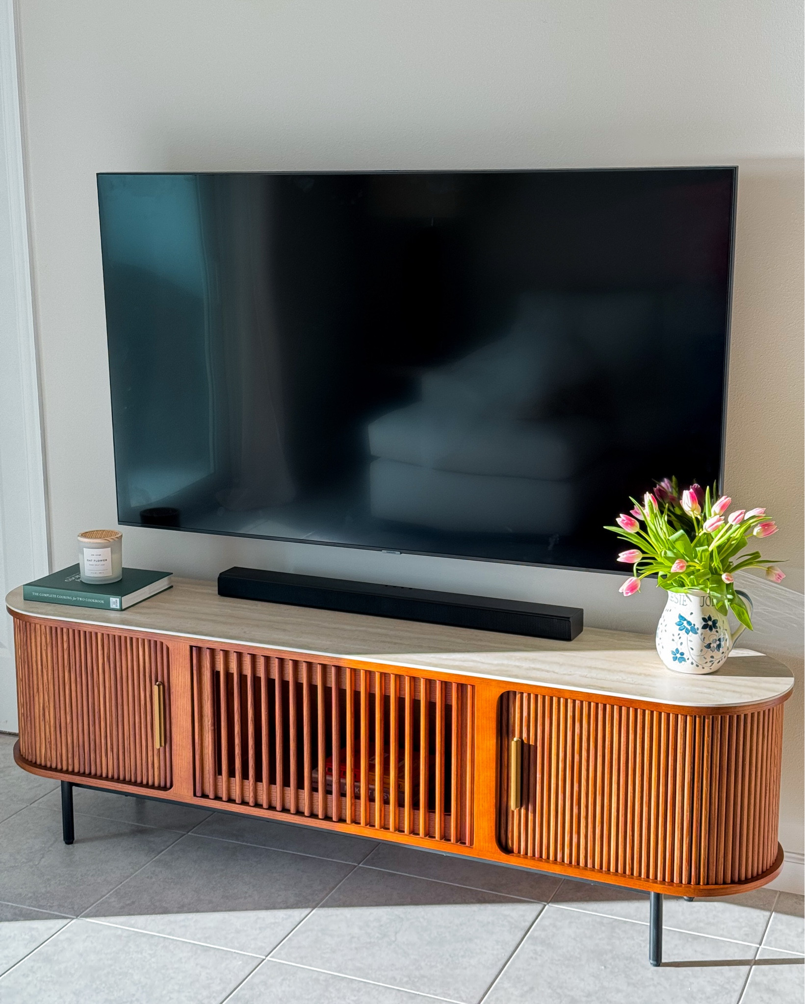 the cutest tv stand!🫶🏼🌸📺 use code “Jazlin12” 

#LTKHome #LTKStyleTip