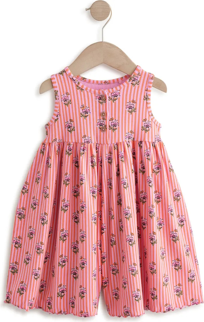 Kids' Floral Print Ribbed Romper | Nordstrom
