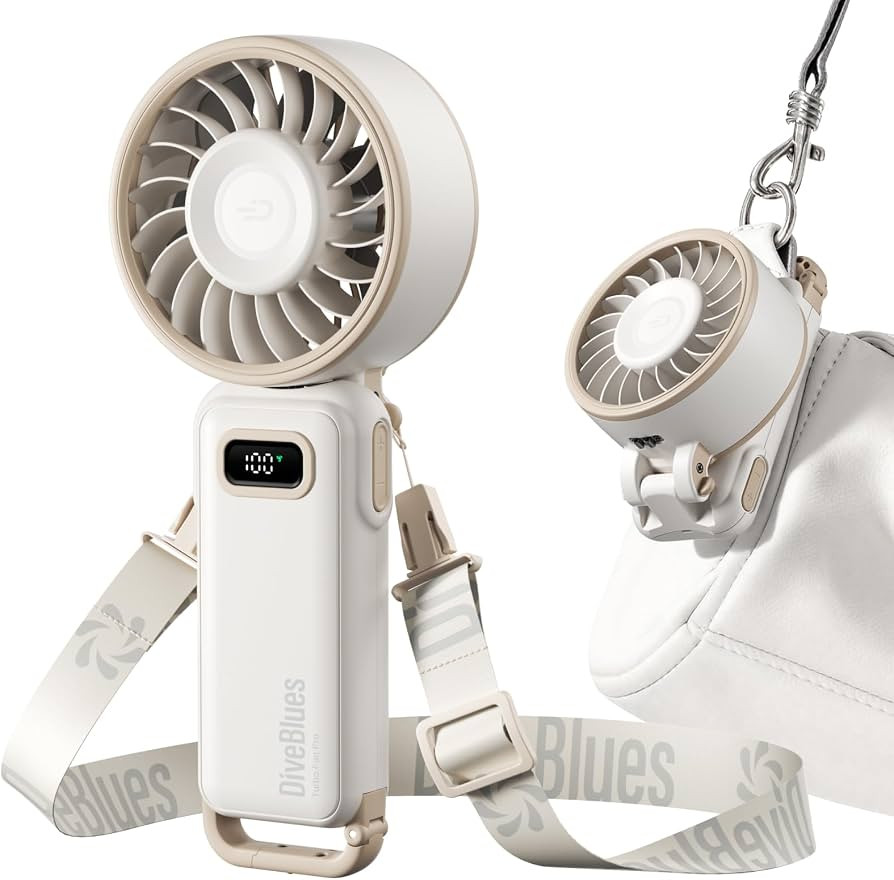 Diveblues - Handventilator Akku Aufladbar - 100 Stunfen Mini Ventilator Leistungsstarker Luftstro... | Amazon (DE)