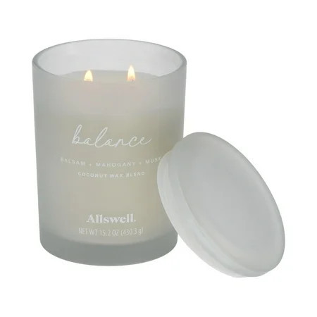 Allswell Balance (Balsam + Mahogany + Musk) Scented 2-Wick Spa Jar Candle 15oz. | Walmart (US)