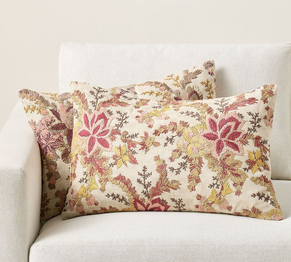 Aila Embroidered Pillow | Pottery Barn (US)