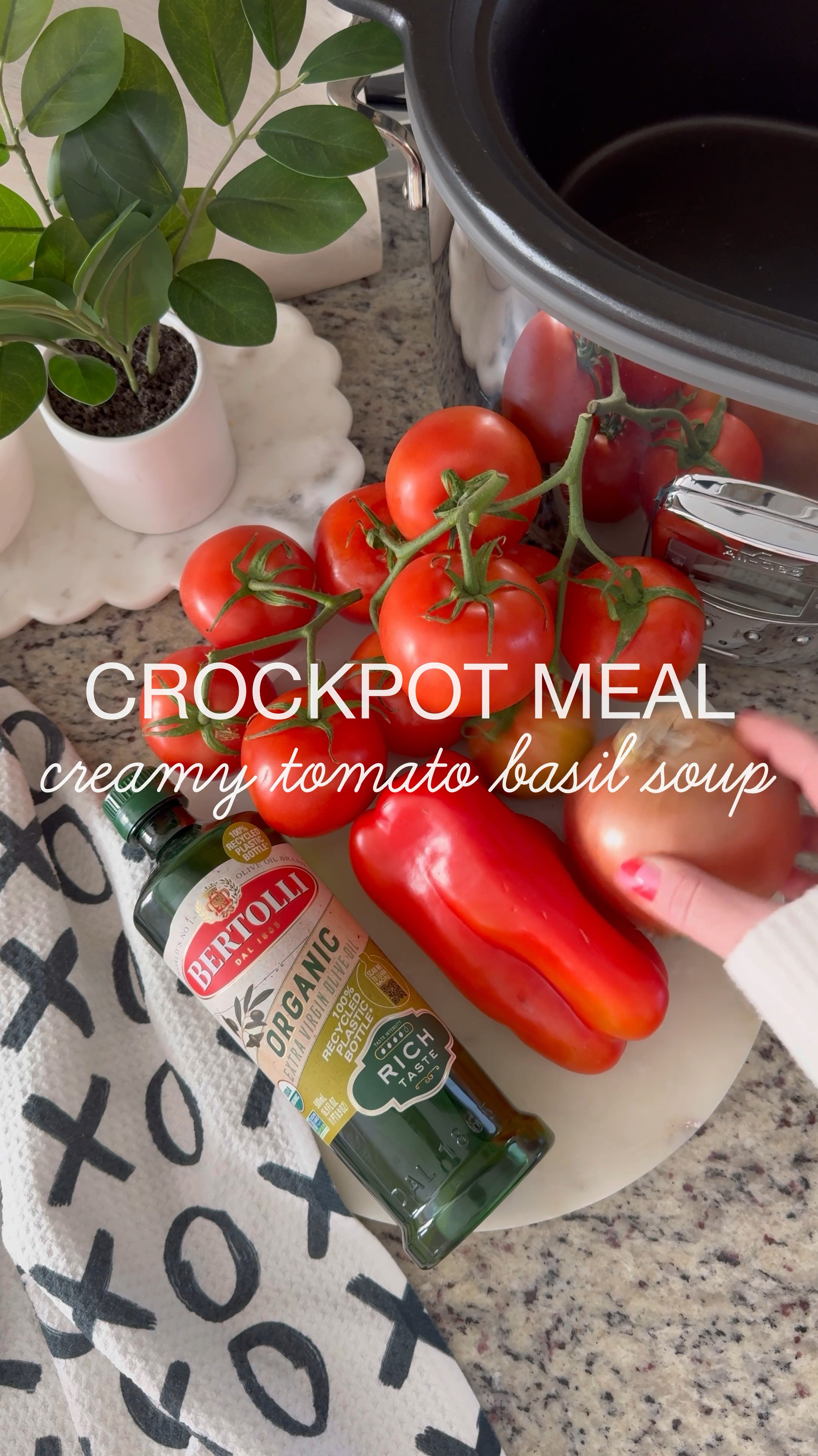 Crockpot Creamy Tomato Basil Soup 🍅 🌿 

Full recipe is on my website www.kristensellentin.com 

#LTKFamily #LTKFindsUnder50 #LTKWatchNow