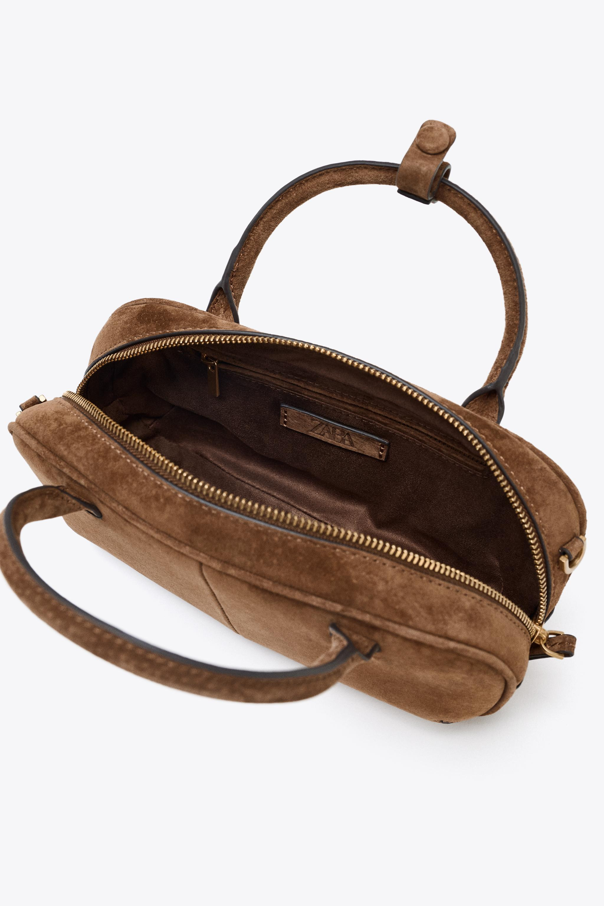 SPLIT SUEDE MINI BAG WITH DOUBLE HANDLE | Zara UK