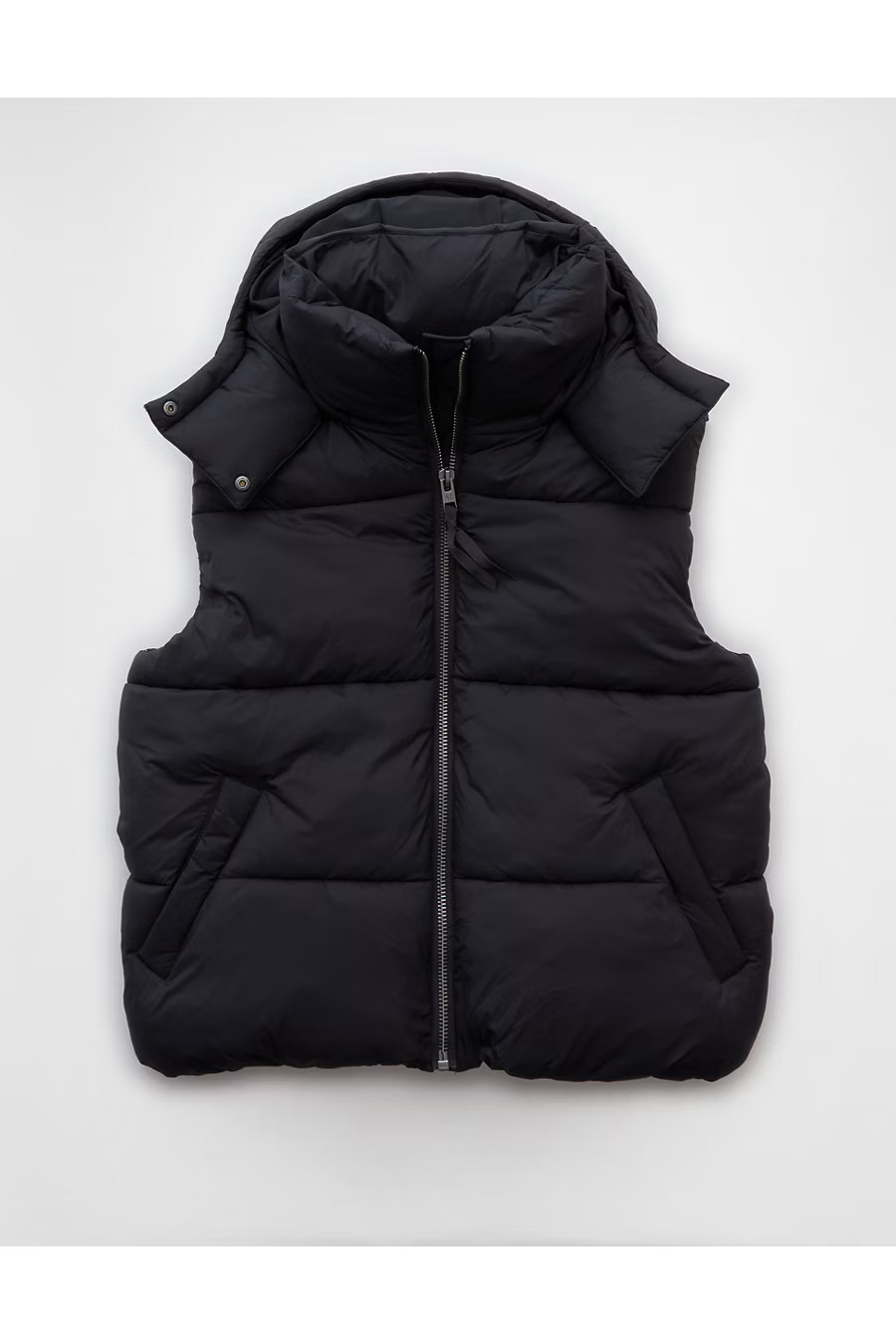 AE Technical Puffer Vest Women's Black XXS | American Eagle Outfitters (US & CA)