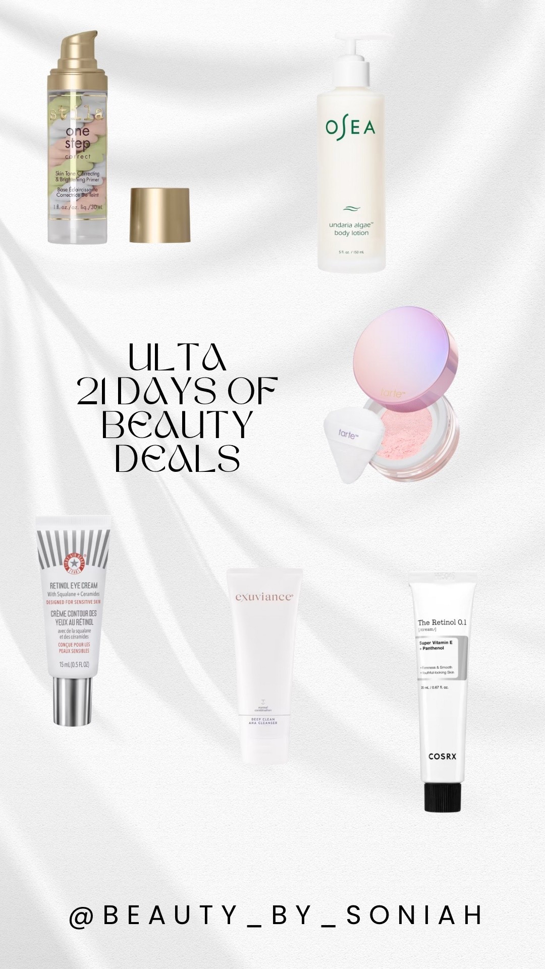 Ulta 21 days of beauty deals 
50%off certain products daily!
9/10

#LTKSaleAlert #LTKOver40 #LTKBeauty