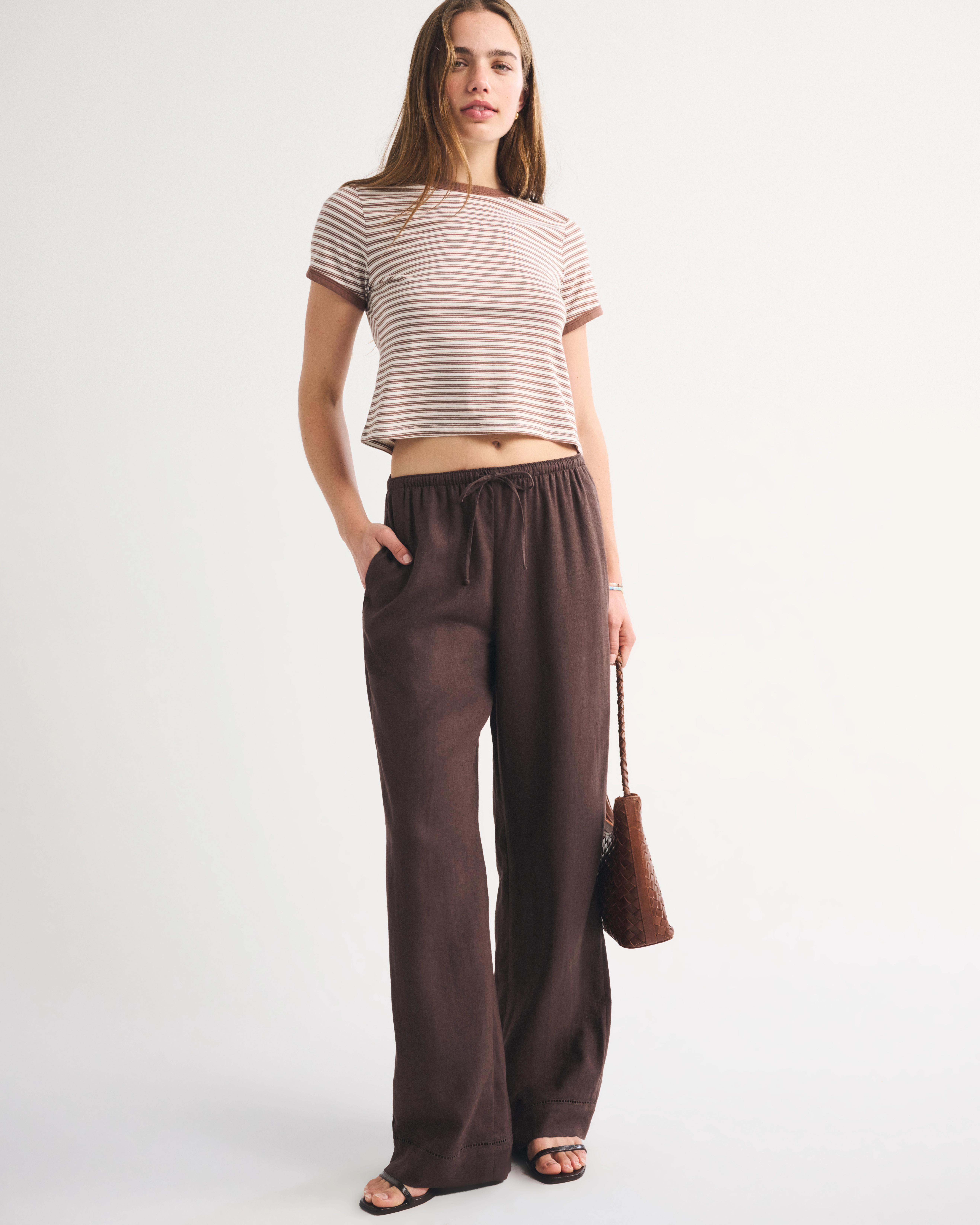A&F Gemma Linen-Blend Wide Leg Pull-On Pant | Abercrombie & Fitch (US)