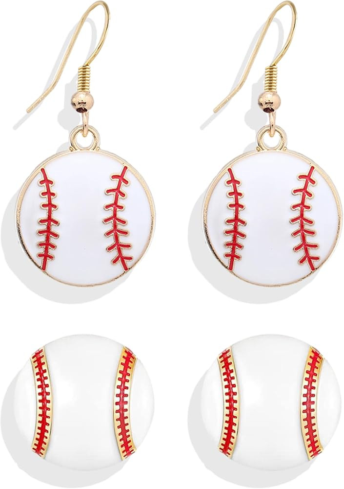 Baseball Earrings for Women Baseball Stud Earrings for Mom Rhinestone Baseball Jewelry Gifts for ... | Amazon (US)