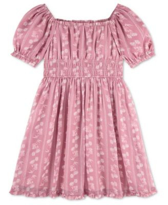 abercrombie kids Girls' 7-16 Puff Sleeve Dress - Med Pink | Macy's