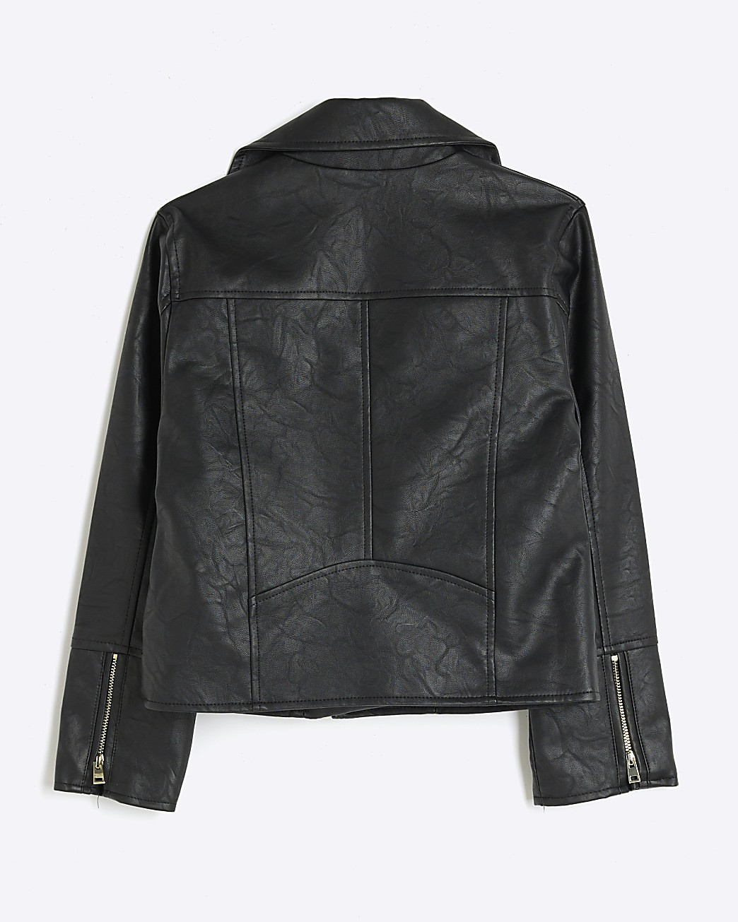 Girls black zip up biker jacket | River Island (UK & IE)
