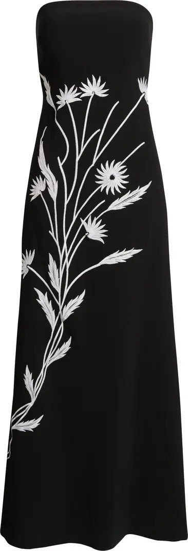 Floral Appliqué Strapless Maxi Dress | Nordstrom