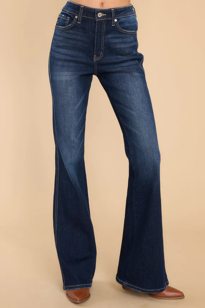 Everything Counts Dark Wash Wide Leg Jeans | Red Dress 