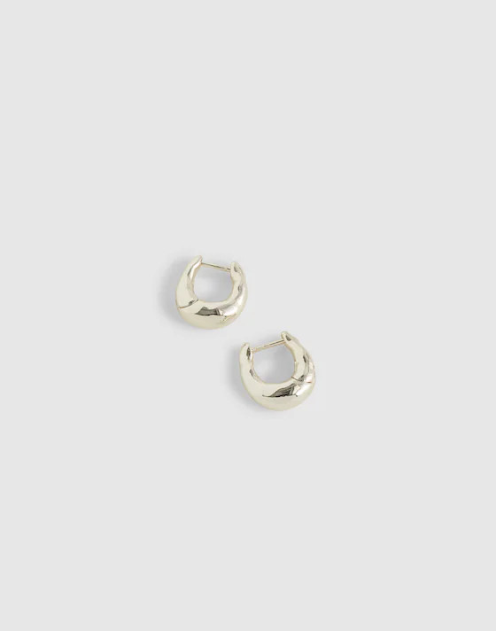 Hammered Puffy Small Huggie Hoop Earrings | Madewell