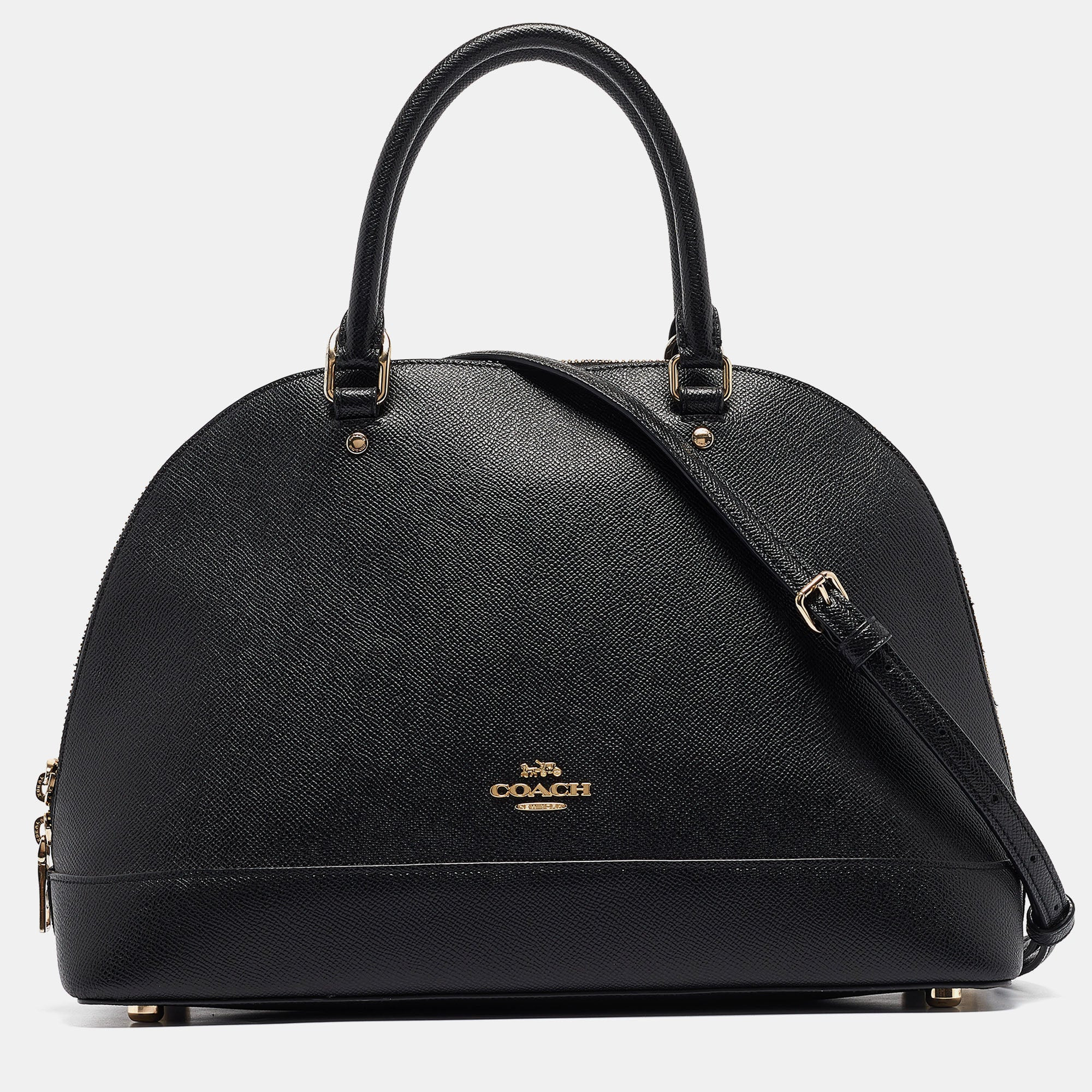 Coach Black Leather Sierra Satchel | Shop Simon