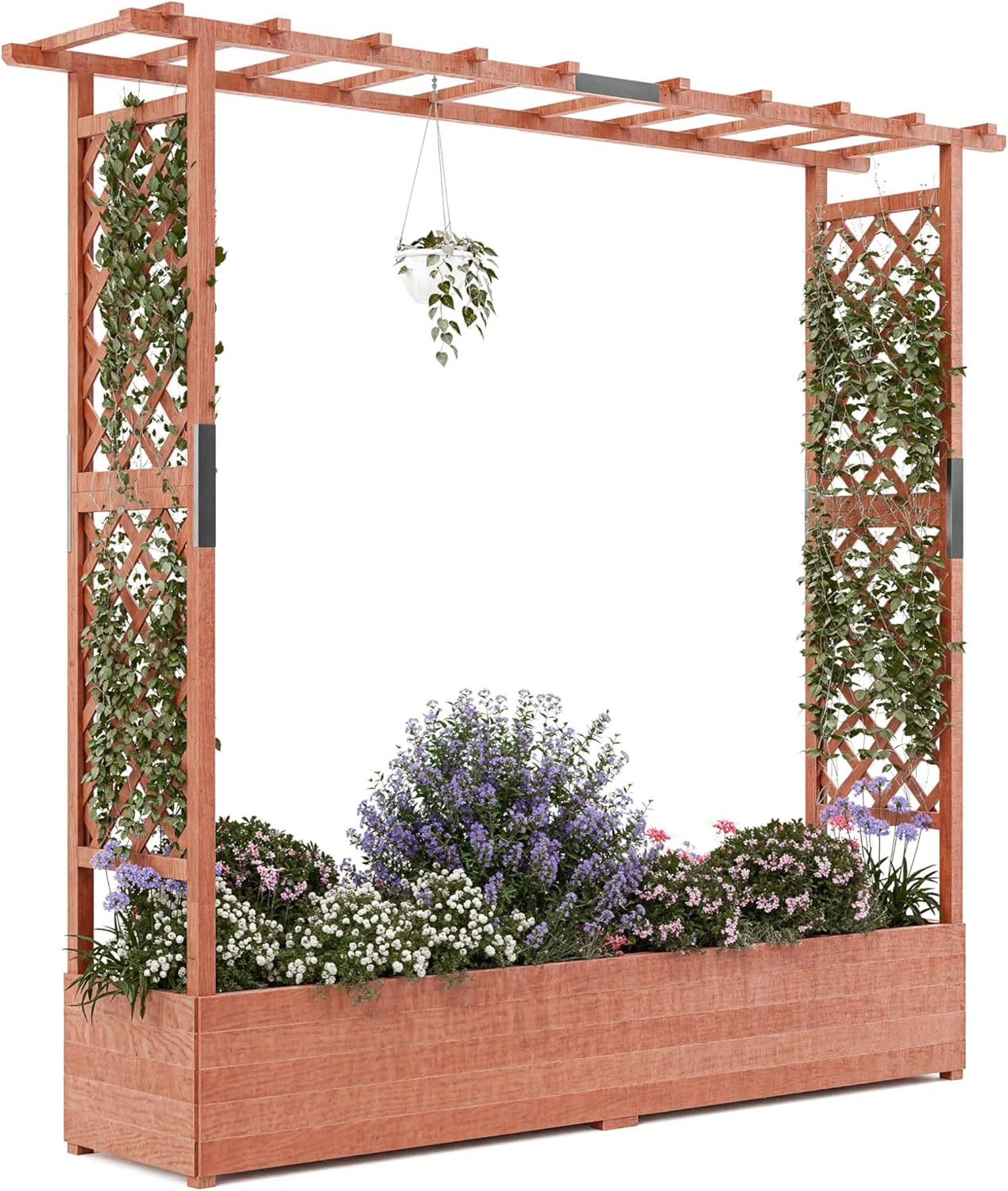 Wooden Elevated Garden Planter With Trellis | Wayfair North America