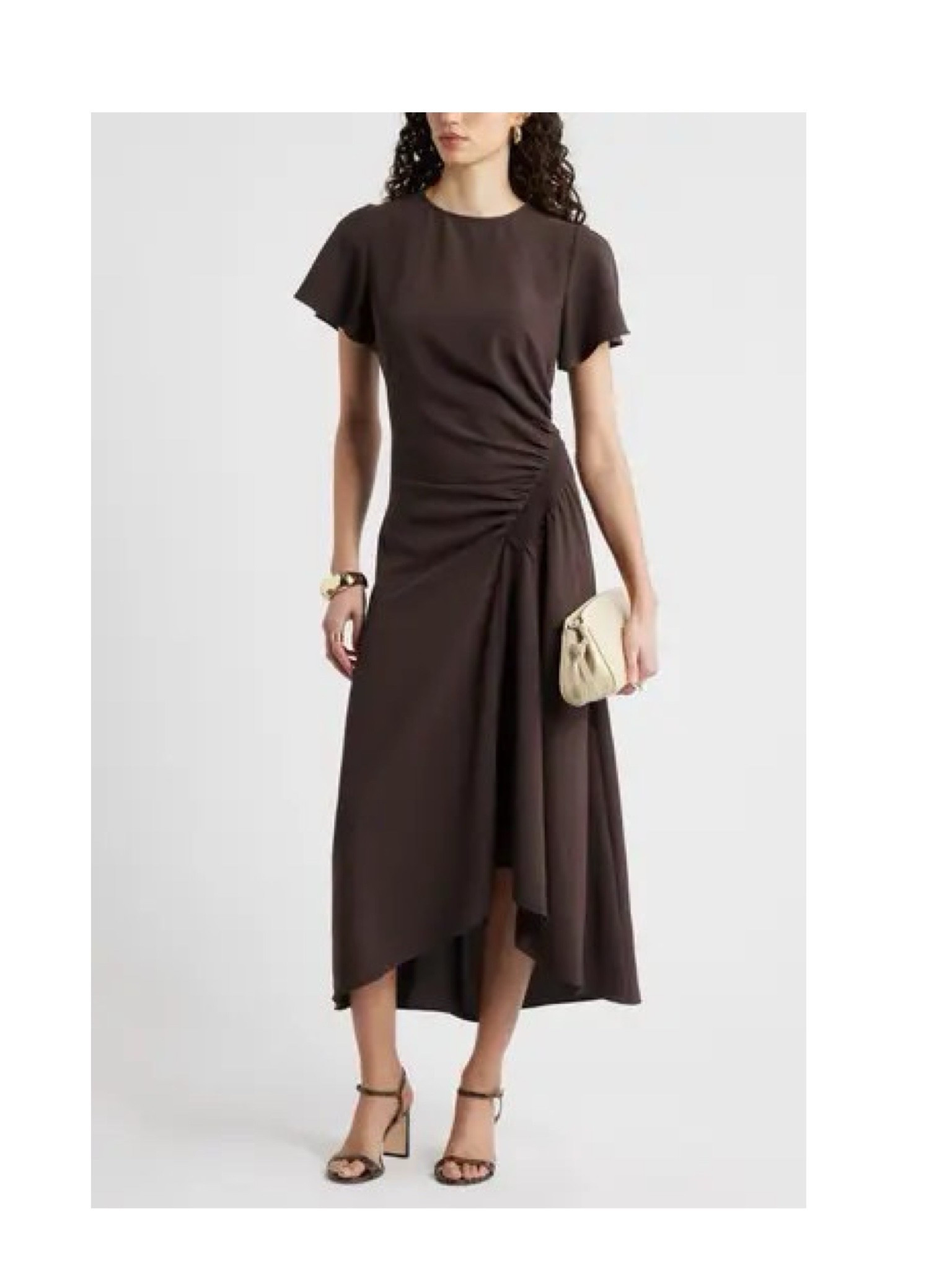 Dress good for any occasion: Easter, wedding, vacation. Add a chunky colored necklace and fun clutch to give this more spring life! 