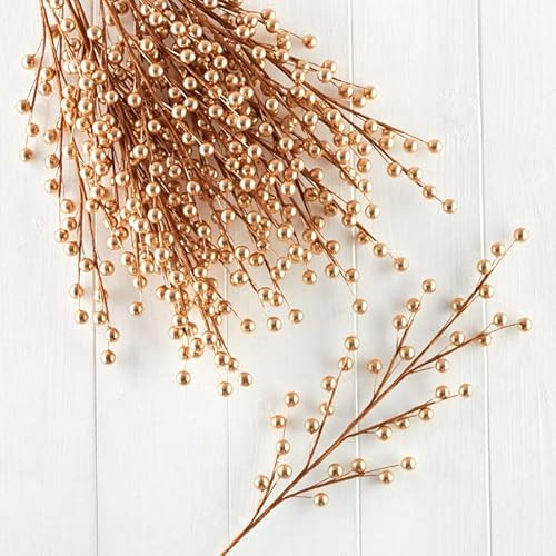 Factory Direct Craft Pack of 12 Gold Berry Stems Decorative Wire Stem Branch Sprays for Christmas Tree Decorations, Holiday Flower Arrangements, Wedding Decor, and DIY Crafts | Amazon (US)