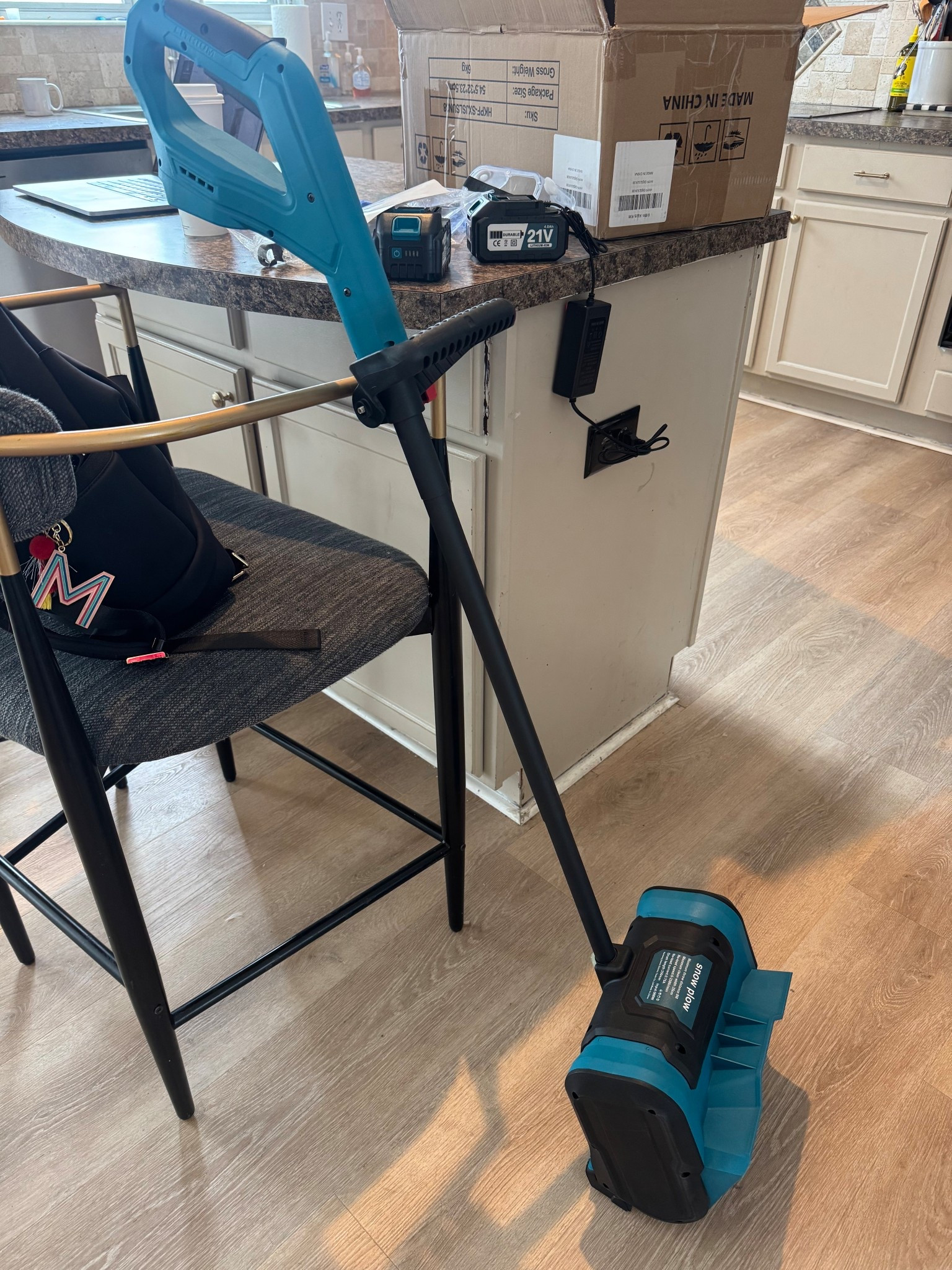 Cordless electric snow shovel that blows snow and is amazing. Comes with two rechargeable batteries that last about 20 min each, which was enough to shovel about 3 inches of snow from our 20 foot driveway. Loved it. Easy to assemble and use. 

#LTKmomlife #LTKHome #LTKSeasonal