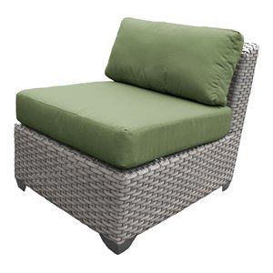 TK Classics Florence Armless Patio Chair in Green (Set of 2) | Cymax