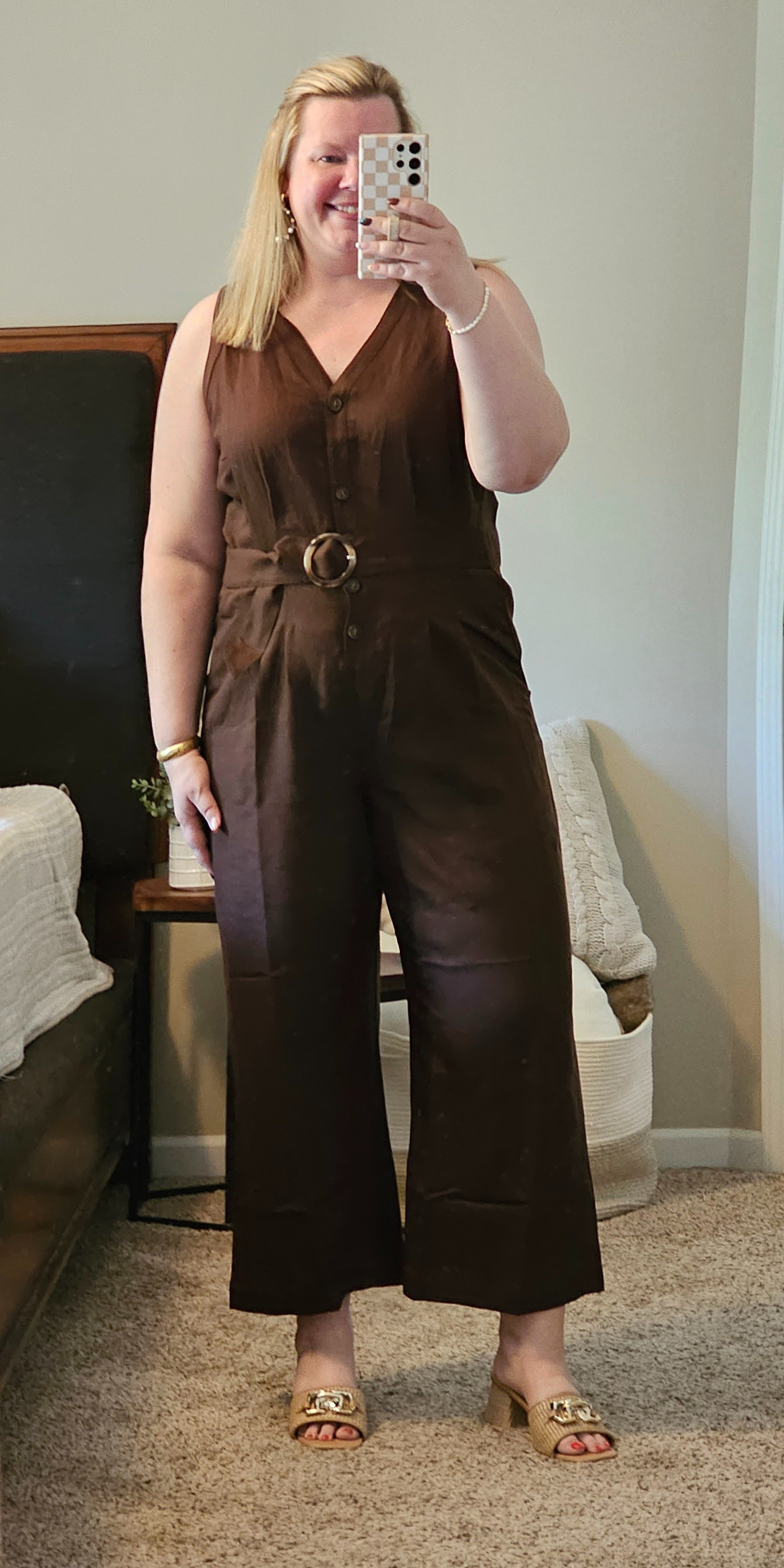 This brown jumpsuit is a great find for Summer into Fall.  Wearing an 18 here but preferred the size 16.   

#LTKsalealert #LTKmidsize #LTKover40