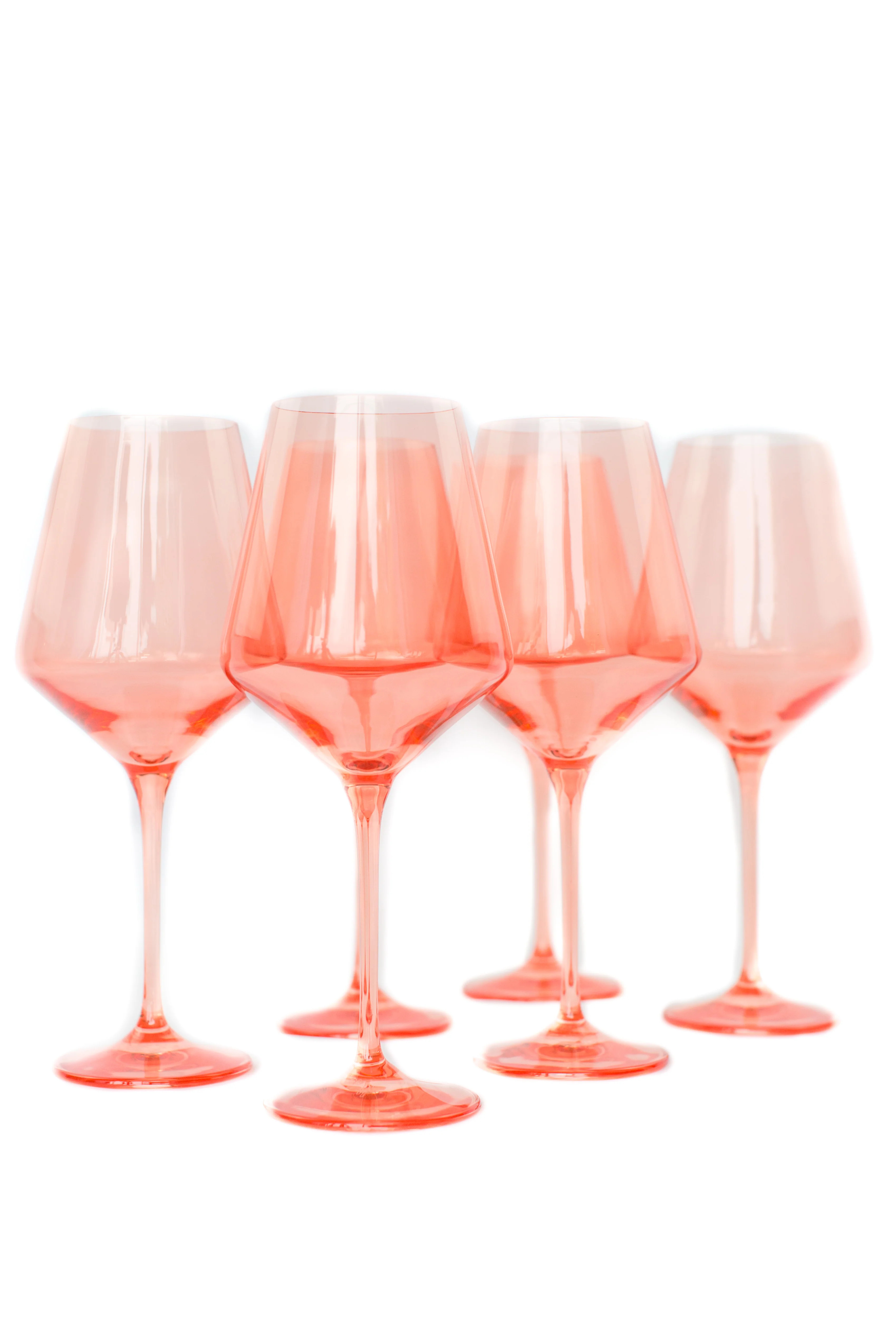 Estelle Colored Wine Stemware - Set of 6- Peach Fuzz {Our Coral Peach | Estelle Colored Glass
