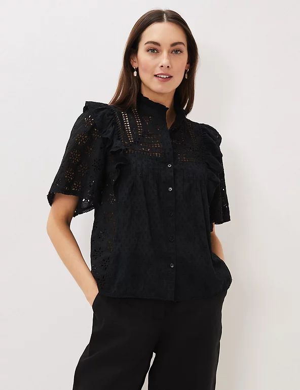 Pure Cotton Broderie Lace Blouse | Phase Eight | M&S | Marks & Spencer (UK)
