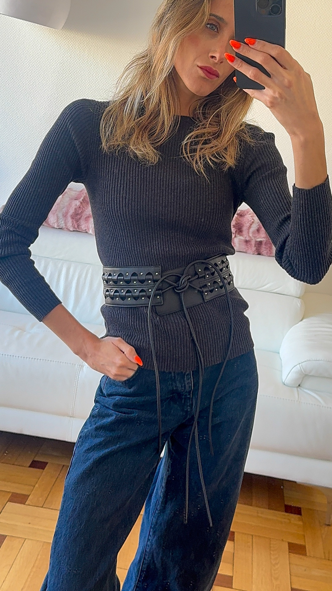 Waist-snatching black-on-black: ribbed knit + FRAME baggy jeans, cinched with the Alaïa corset belt. The knit-and-belt combo instantly shapes—knot once and let the ties drape. Tap to shop the exact pieces and my edit.

alaïa corset belt, alaia waist belt, black ribbed knit, FRAME baggy jeans, relaxed wide-leg denim, fall capsule outfit, minimalist chic, cinched waist, belts over sweaters, parisian style

#LTKstyle #LTKtrend #LTKSeasonal #AlaiaBelt #CorsetBelt #FRAMEdenim #BaggyJeans 

#LTKjeans #LTKautumn #LTKFashionMonth
