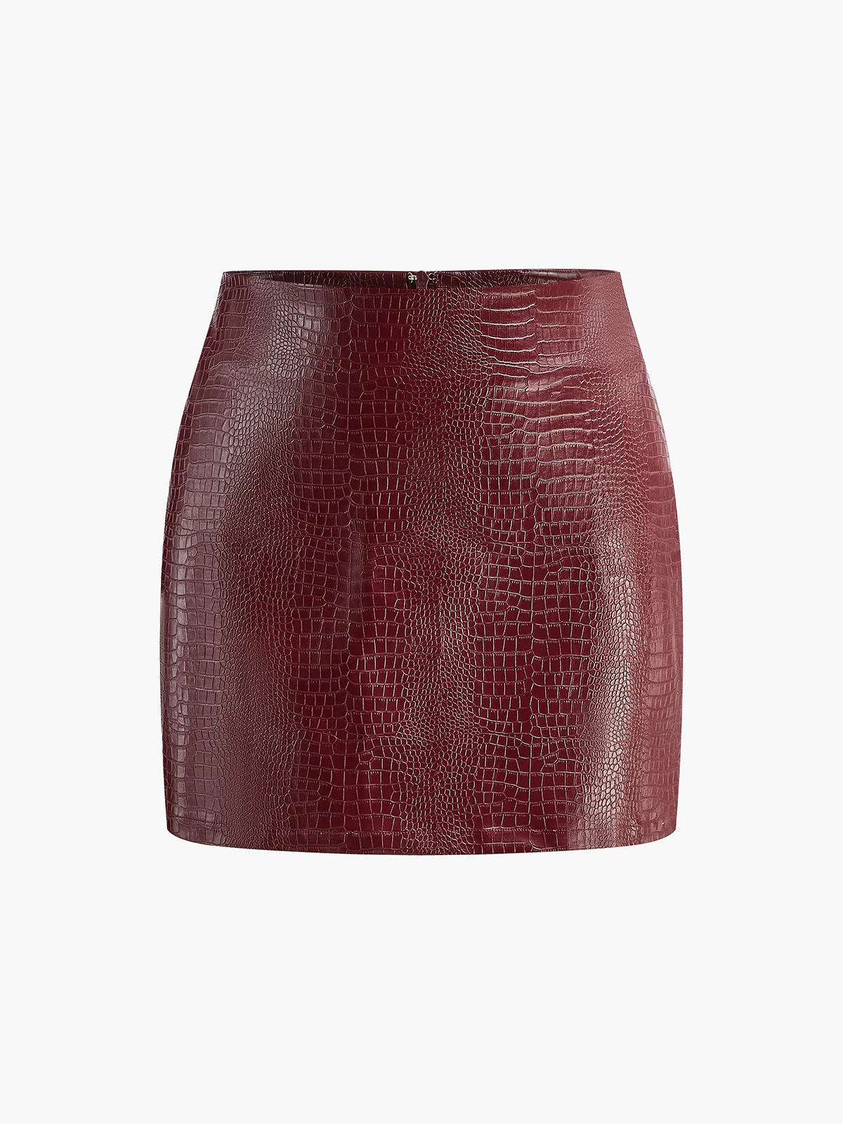 Faux Leather Textured Mini Skirt | Commense