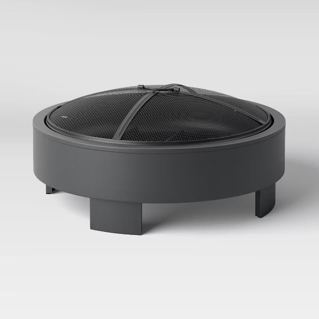 24" Round Wood Burning Fire Pit with Legs - Black - Project 62™ | Target