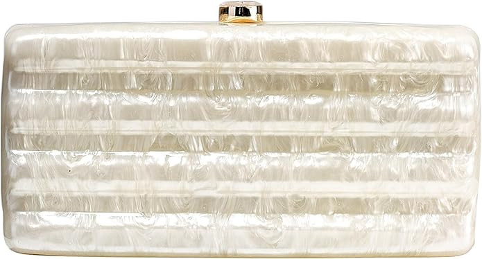 Women Acrylic Clutch Purse Marbled Evening Shoulder Bag for Wedding Cocktail Party Prom | Amazon (US)