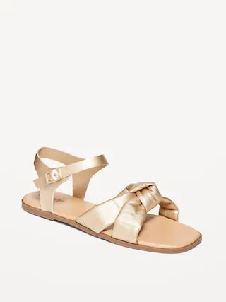 Faux-Leather Puff Knotted-Strap Sandals for Girls | Old Navy (US)