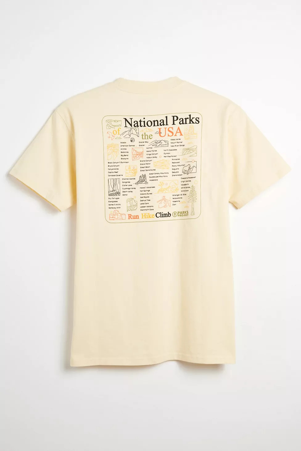 Parks Project UO Exclusive National Parks Checklist Graphic Tee | Urban Outfitters (US and RoW)