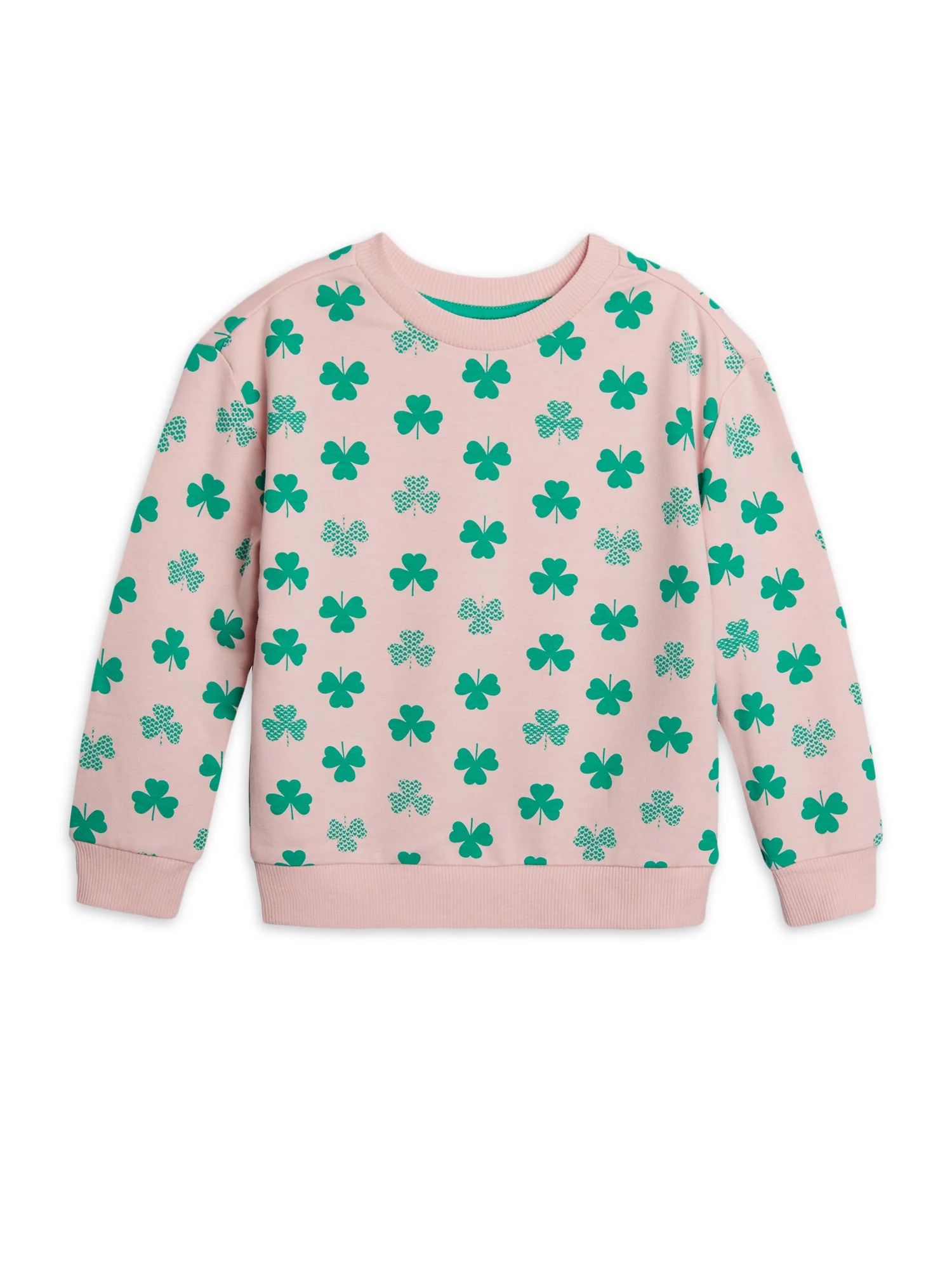 Wonder Nation Toddler Girls St Patricks Day Crewneck Sweatshirt with Long Sleeves, Sizes 2T-5T - ... | Walmart (US)