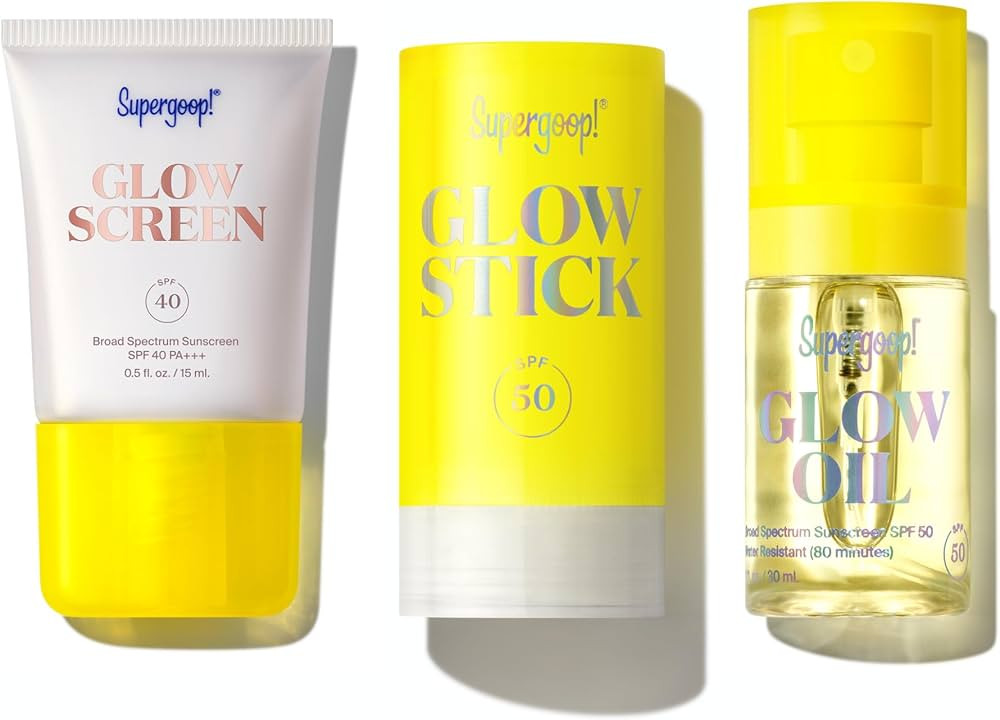 Supergoop! Glow Kit - Includes Glowscreen SPF 40 (0.5 oz), Full-Size Glow Stick SPF 50 (0.7 oz), and | Amazon (US)