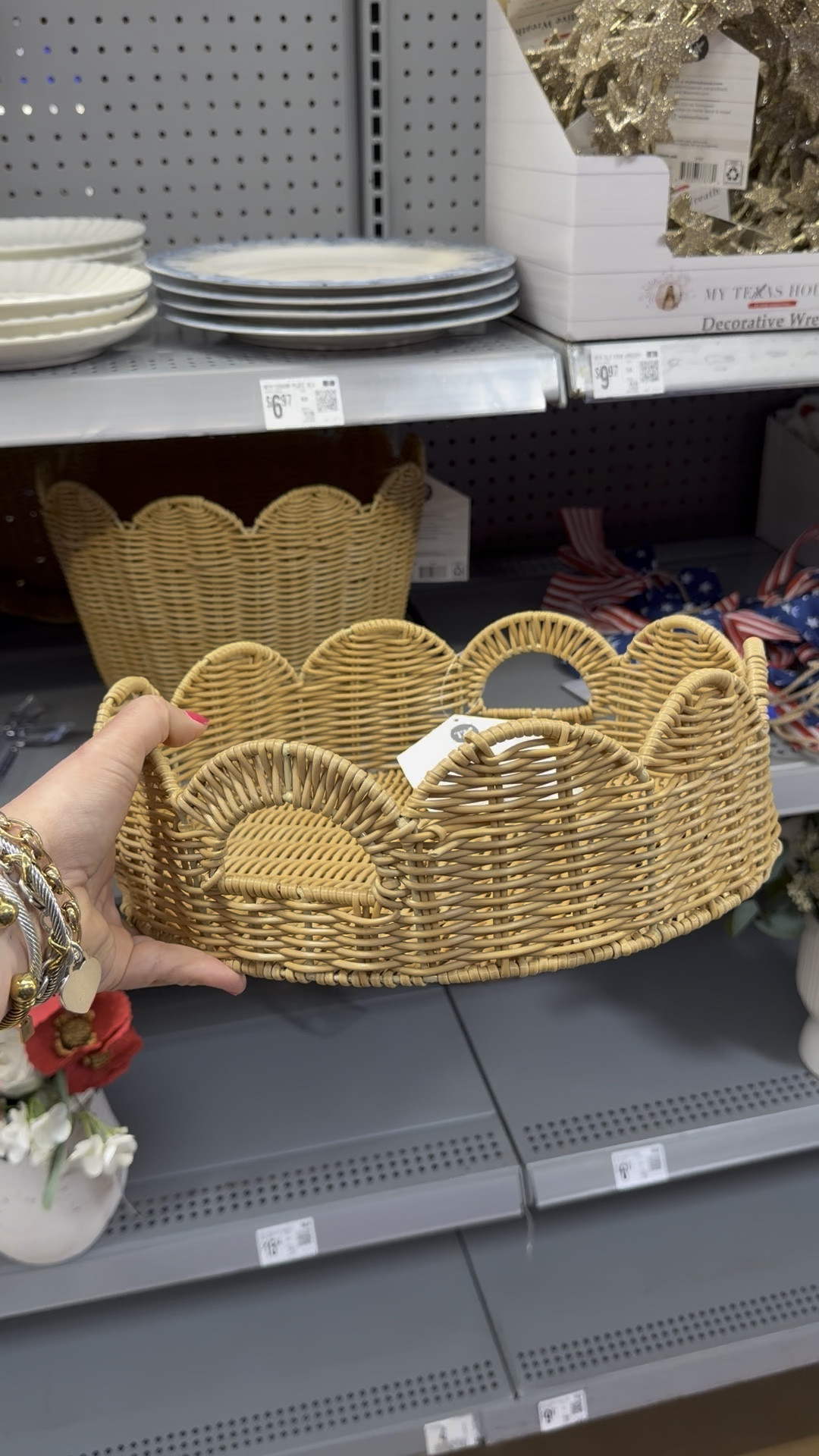 This rattan serving tray from Walmart has the sweetest scalloped edge! Would be great for hosting or patio coffee table styling! 

 

#LTKHome