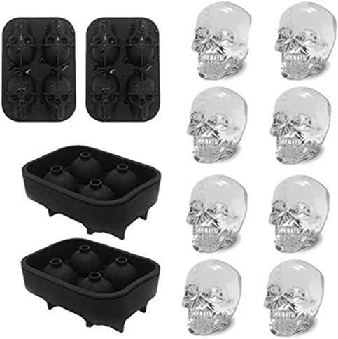 3D Skull Ice Mold-2Pack,Easy Release Silicone Mold,8 Cute and Funny Ice Skull for Whiskey,Cocktai... | Amazon (US)