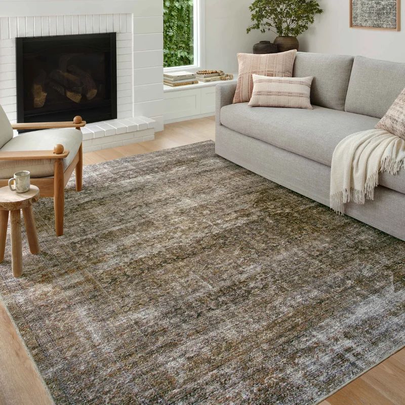 Billie Machine Woven / Power Loomed Performance Tobacco/Rust Rug | Wayfair North America