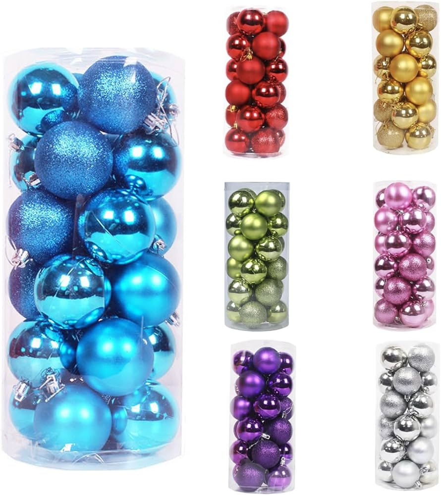 Christmas Balls Ornaments WateBac, Set Decorations Balls for Xmas Tree Balls, Hanging Ball for Ho... | Amazon (US)