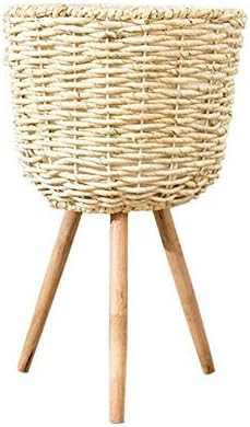 Modern Basket Planter Plant Pot with Stand, Decorative Unique Handmade Plant Wicker with Stand, F... | Amazon (US)