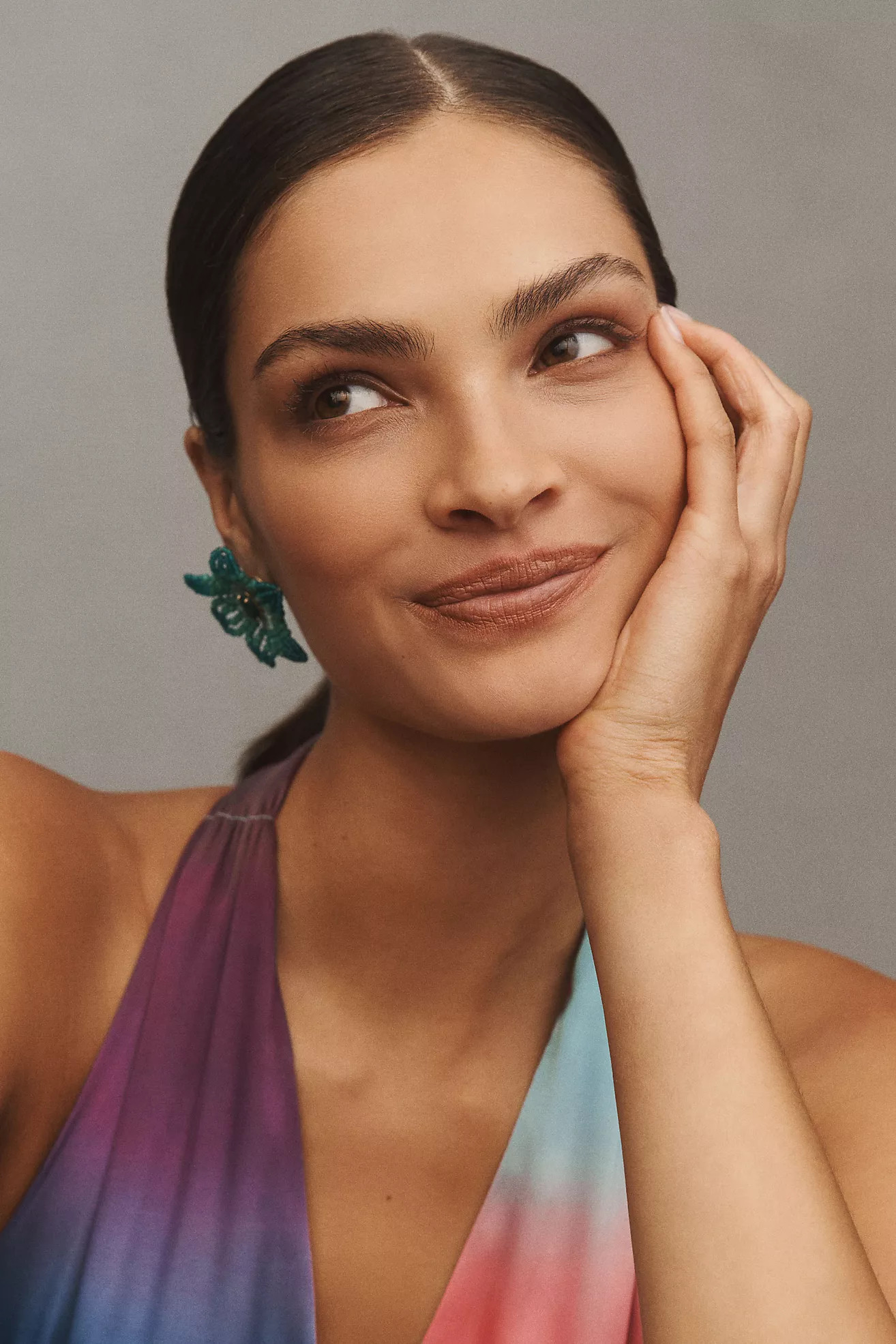 Small Beaded Floral Post Earrings | Anthropologie (US)