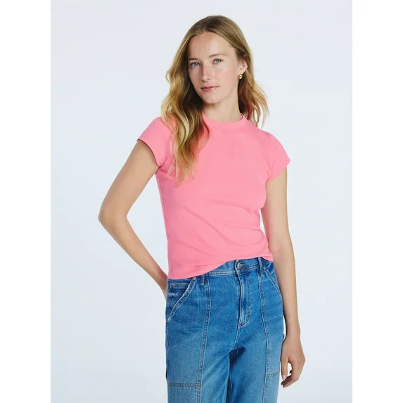 Free Assembly Women's and Women's Plus Cap Sleeve Tee, Sizes XS-4X | Walmart (US)