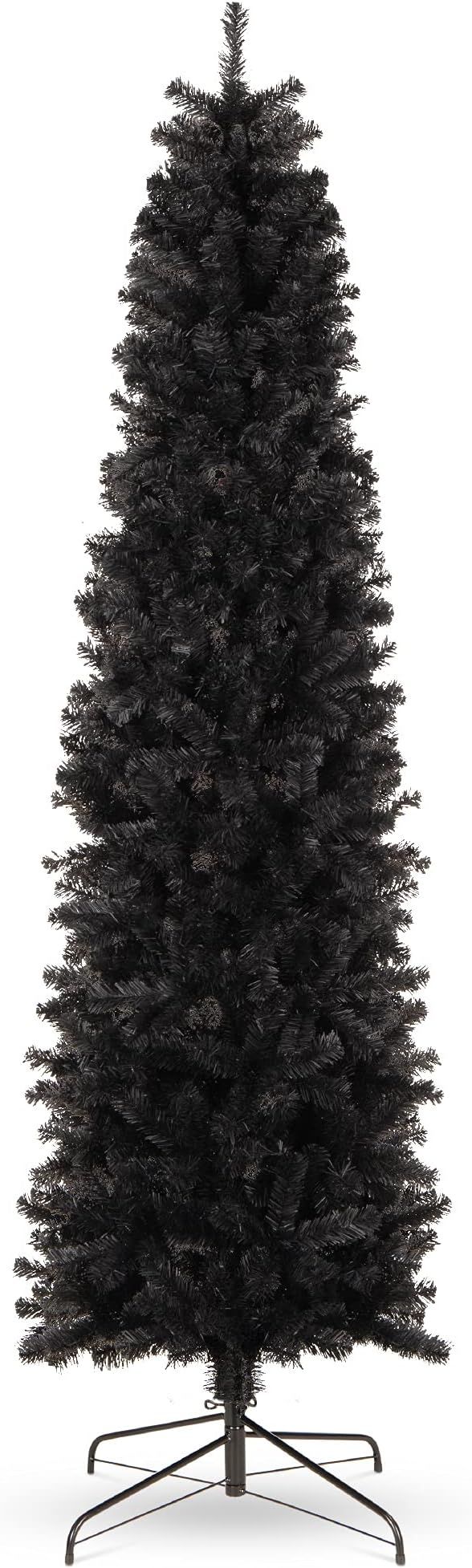 Best Choice Products 7.5ft Black Artificial Holiday Christmas Pencil Tree for Home, Office, Party... | Amazon (US)