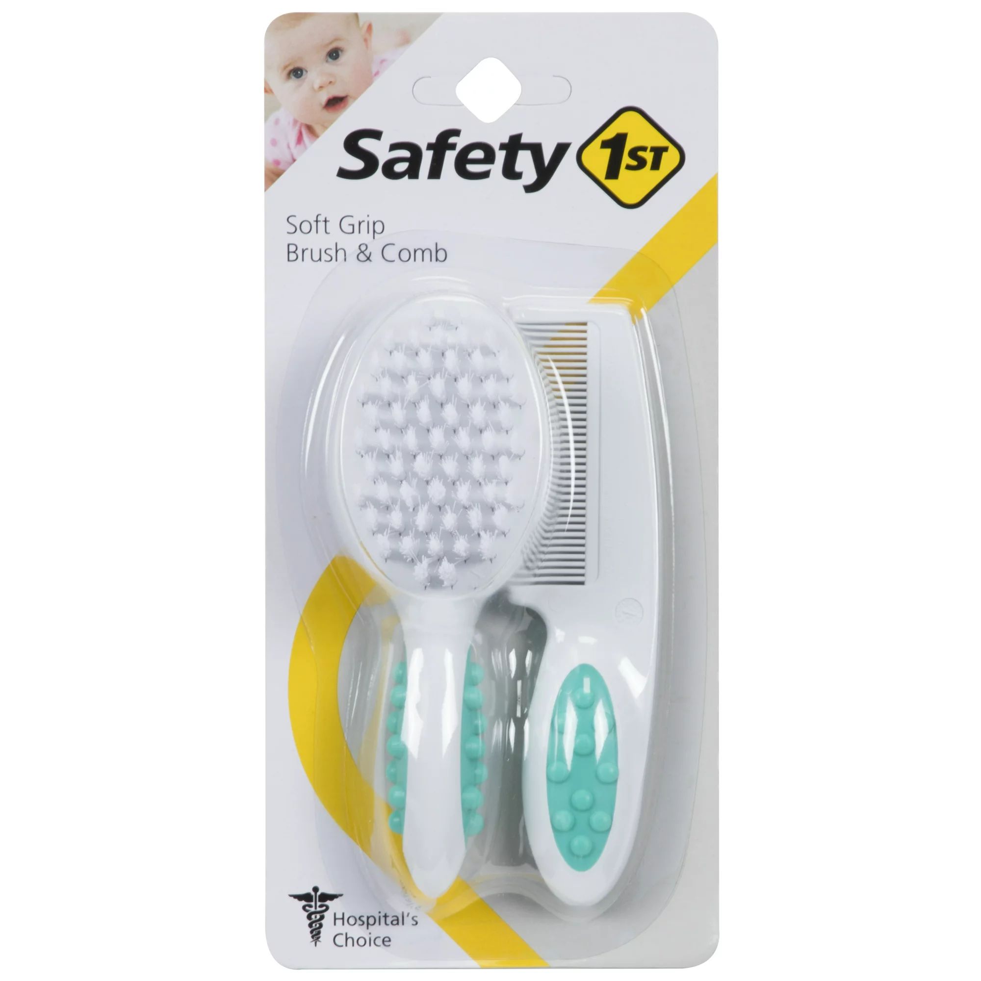 Safety 1st Soft Grip Brush & Comb With Soft Bristles, Arctic | Walmart (US)