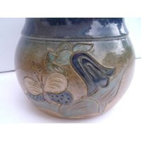 Handmade Blue Ceramic Pitcher French Pottery, Floral Design | 0.5L | Etsy (US)