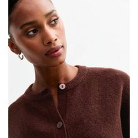 Burgundy Soft Knit Crew Neck Cardigan New Look | New Look (UK)