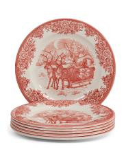 6Pk Santa Sleigh Salad Plates | TJ Maxx