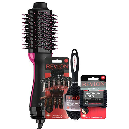 REVLON One-Step Volumizer Original 1.0 Hair Dryer and Hot Air Brush, Black + Hair Accessories Styling Kit | Amazon (US)