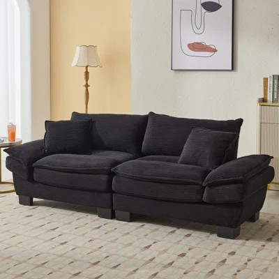 Corduroy Sofa Sleeper Couch Loveseat Sofa with Pillows Comfy Upholstered Deep Seat Sofa for Bedroom,Living Room,Apartment,Office,Dorm- Corduroy | Wayfair North America