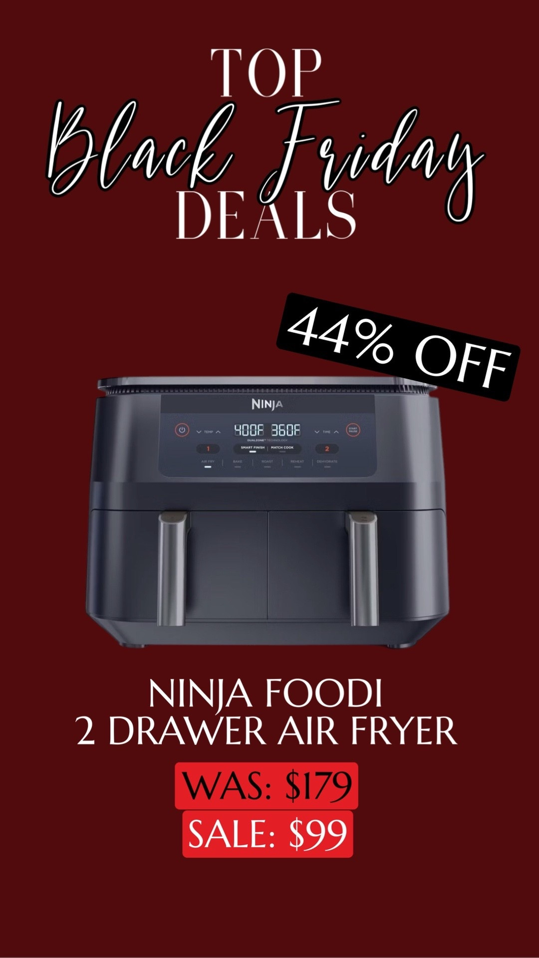 Ninja foodi two drawer air fryer - UNDER $100!! 

#LTKSaleAlert #LTKGiftGuide #LTKCyberWeek