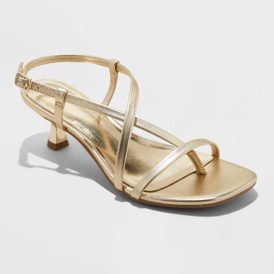 Women's Reggie Toe Thong Strappy Heels - A New Day™ | Target