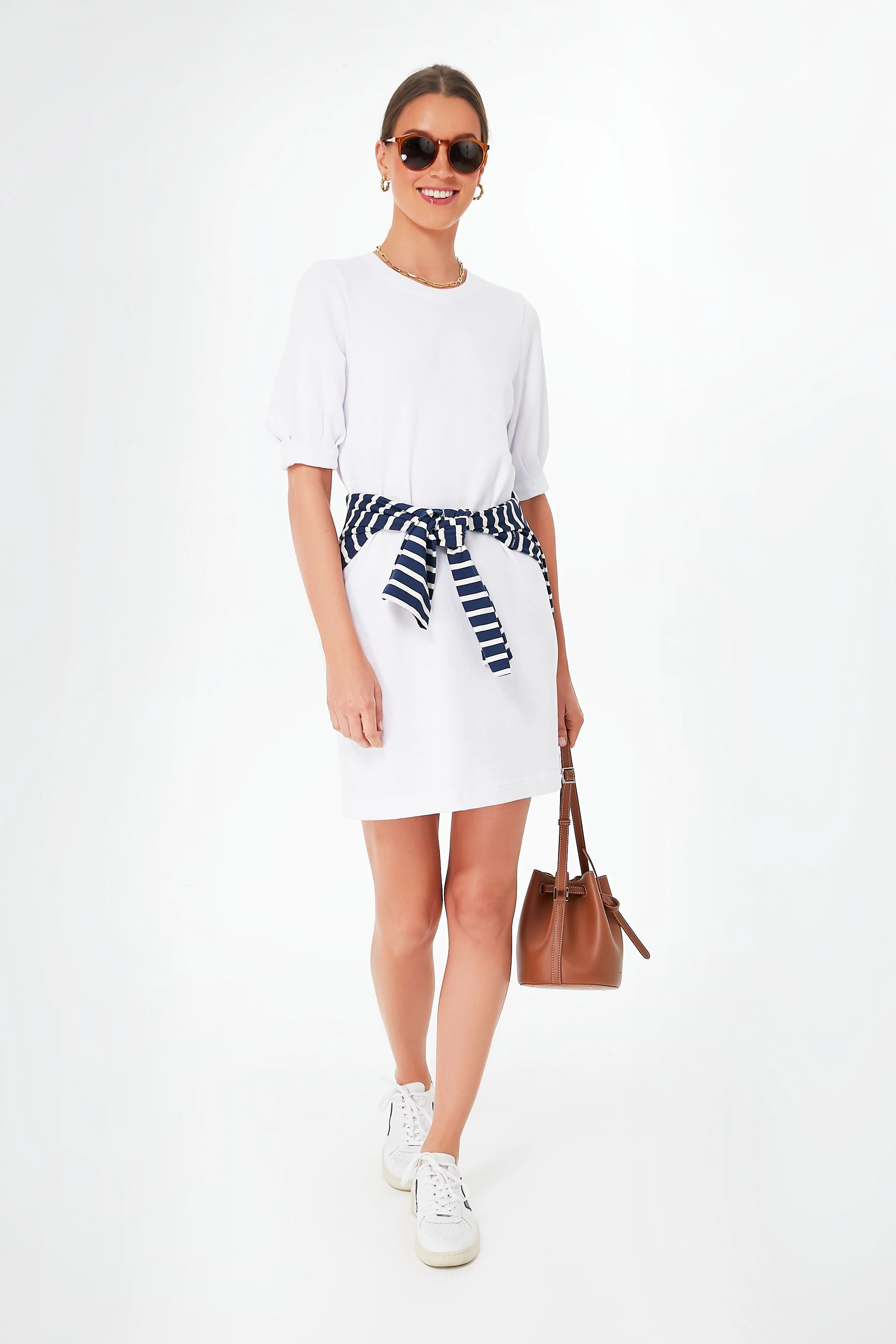 White Gigi Terry Mini Dress | Tuckernuck (US)